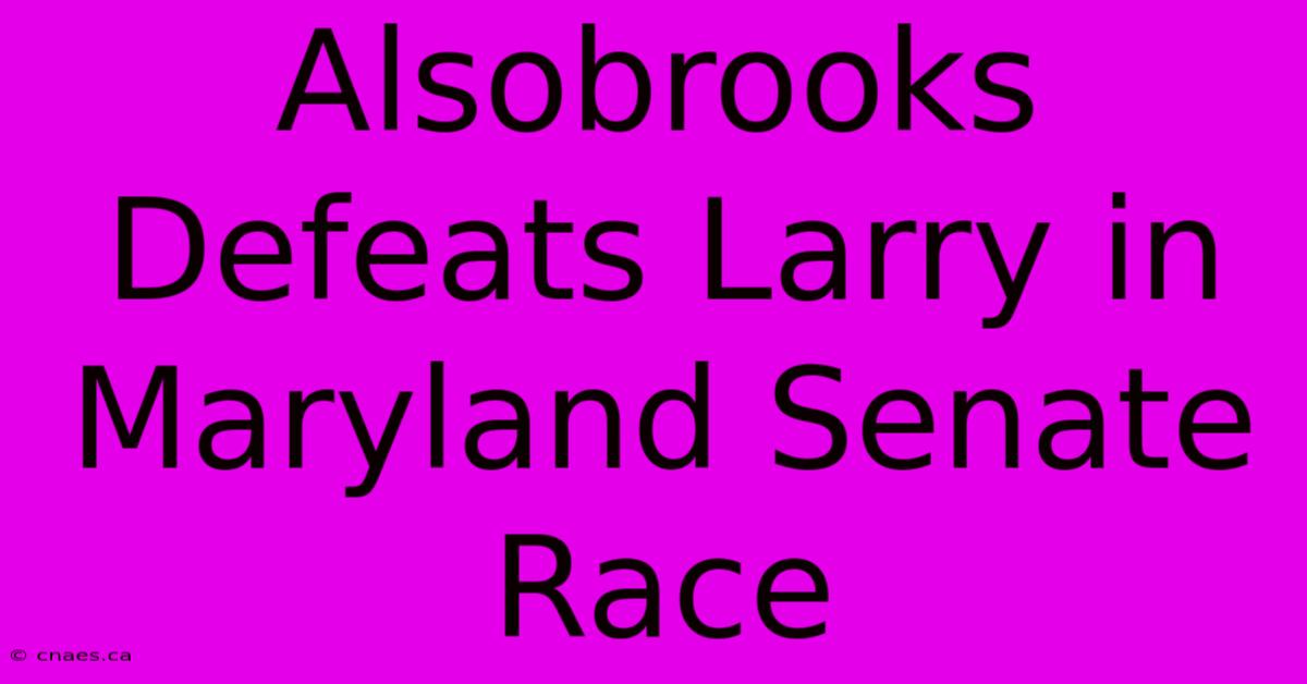 Alsobrooks Defeats Larry In Maryland Senate Race