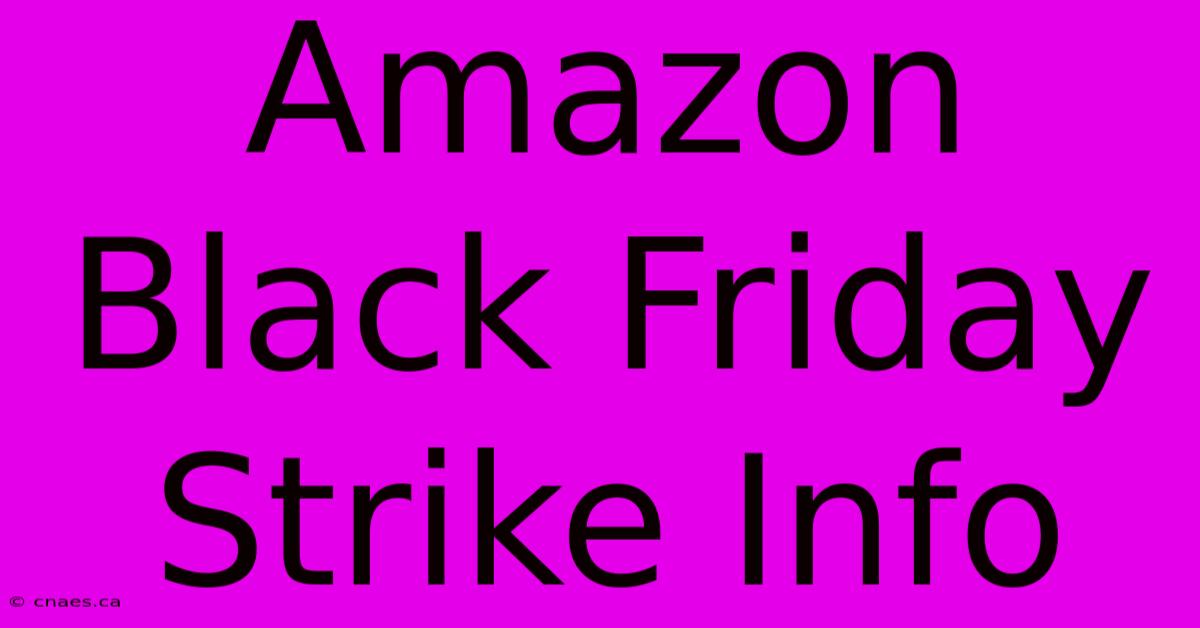 Amazon Black Friday Strike Info