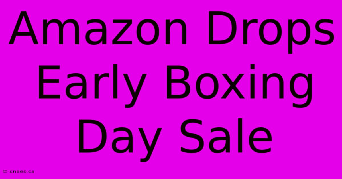 Amazon Drops Early Boxing Day Sale