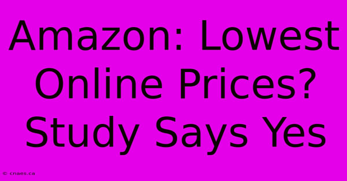 Amazon: Lowest Online Prices? Study Says Yes