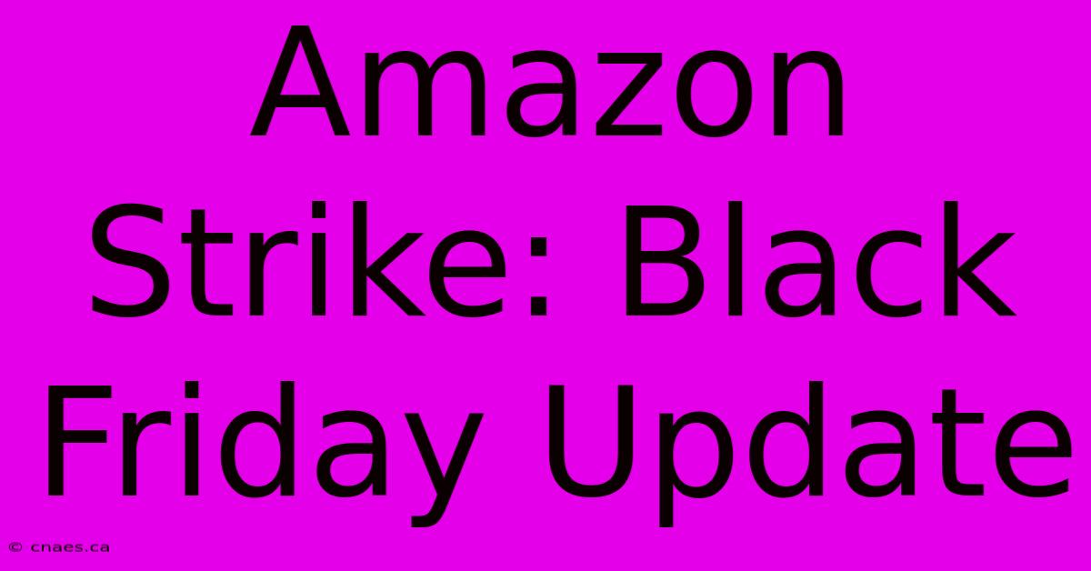 Amazon Strike: Black Friday Update