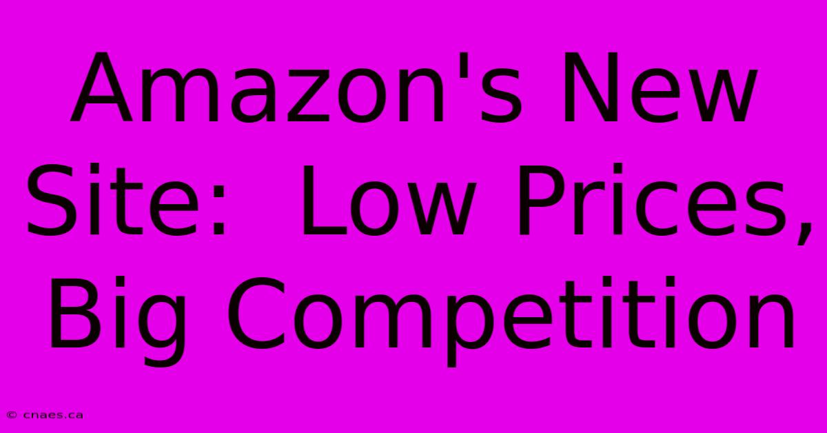 Amazon's New Site:  Low Prices, Big Competition