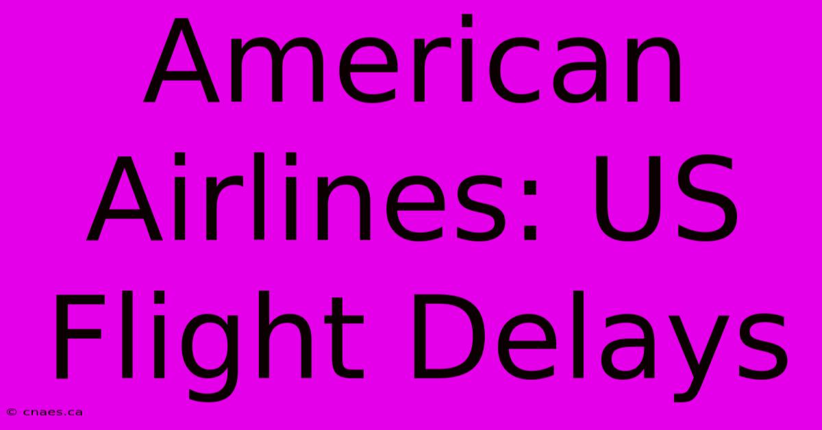 American Airlines: US Flight Delays