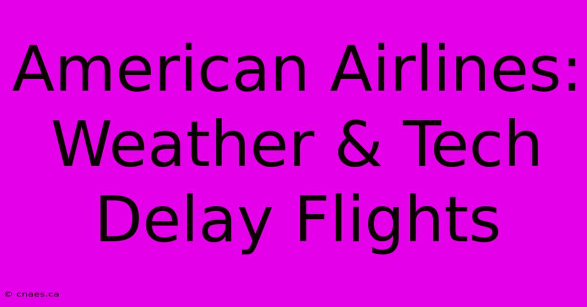 American Airlines: Weather & Tech Delay Flights