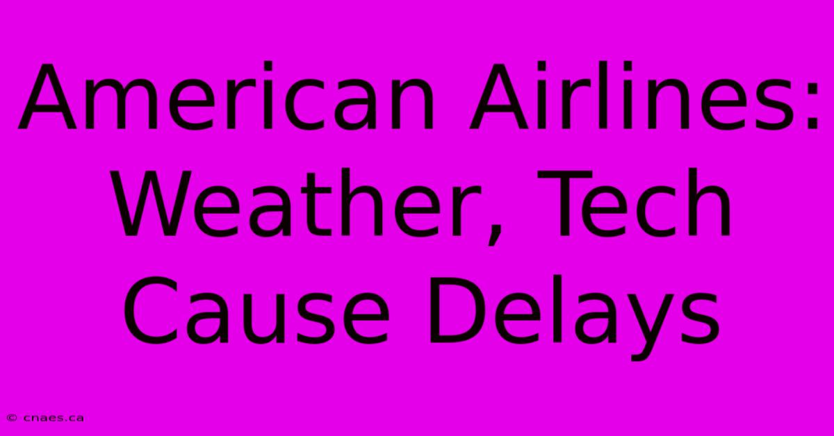 American Airlines: Weather, Tech Cause Delays