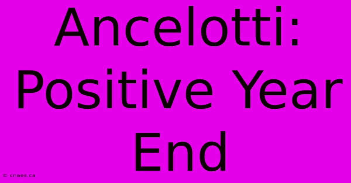 Ancelotti: Positive Year End