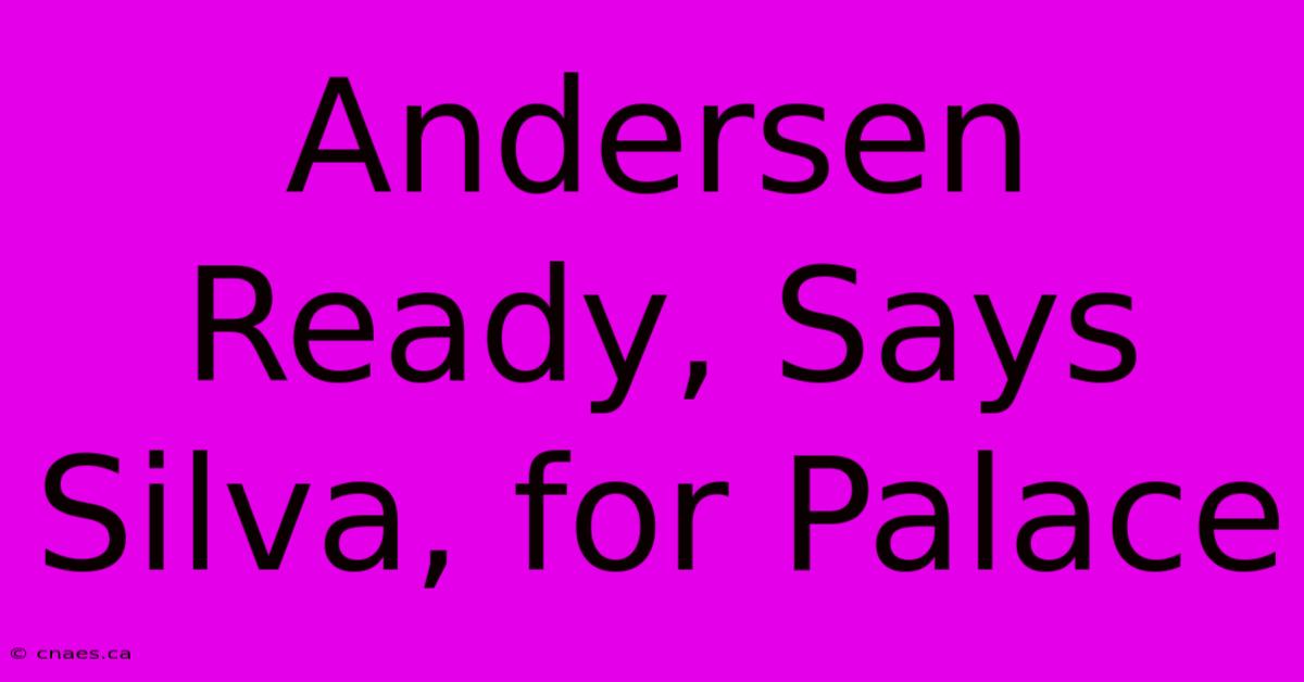 Andersen Ready, Says Silva, For Palace