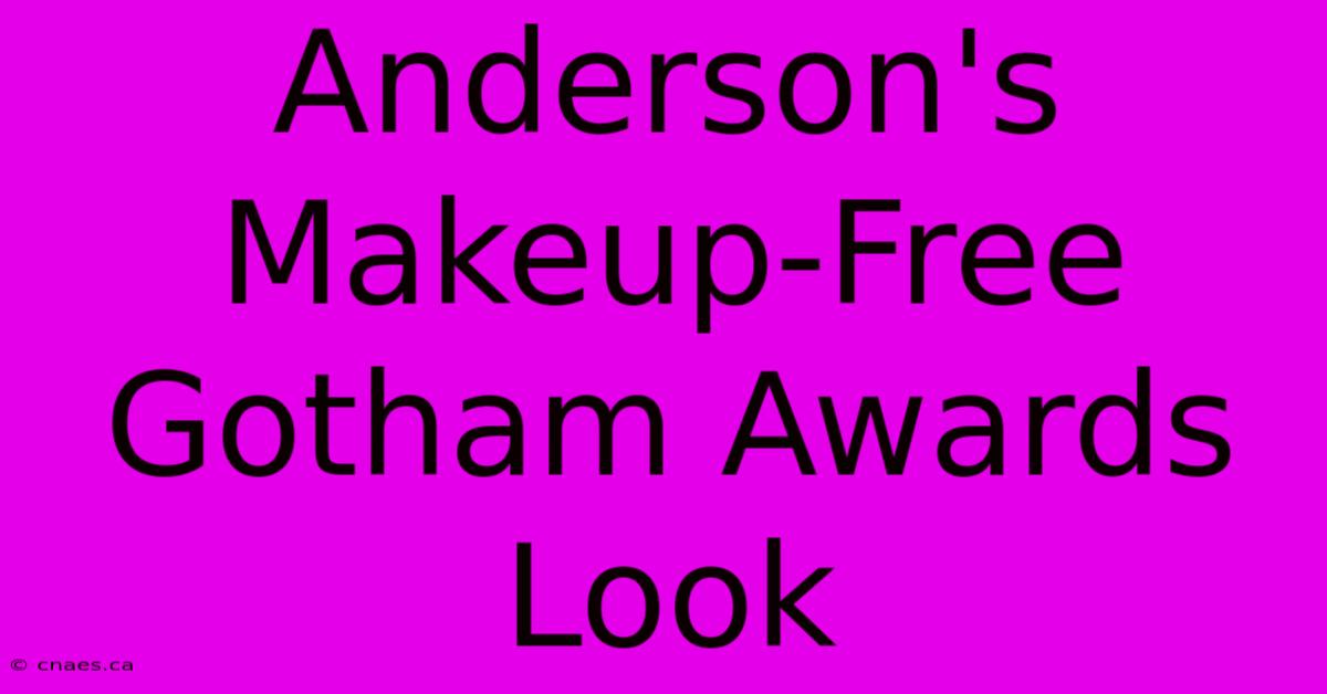 Anderson's Makeup-Free Gotham Awards Look