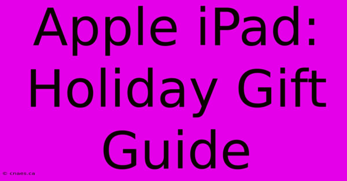 Apple IPad: Holiday Gift Guide