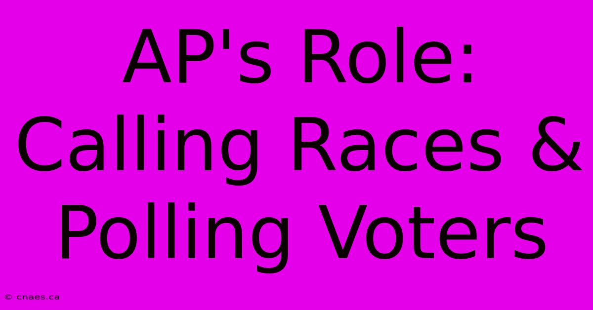 AP's Role: Calling Races & Polling Voters