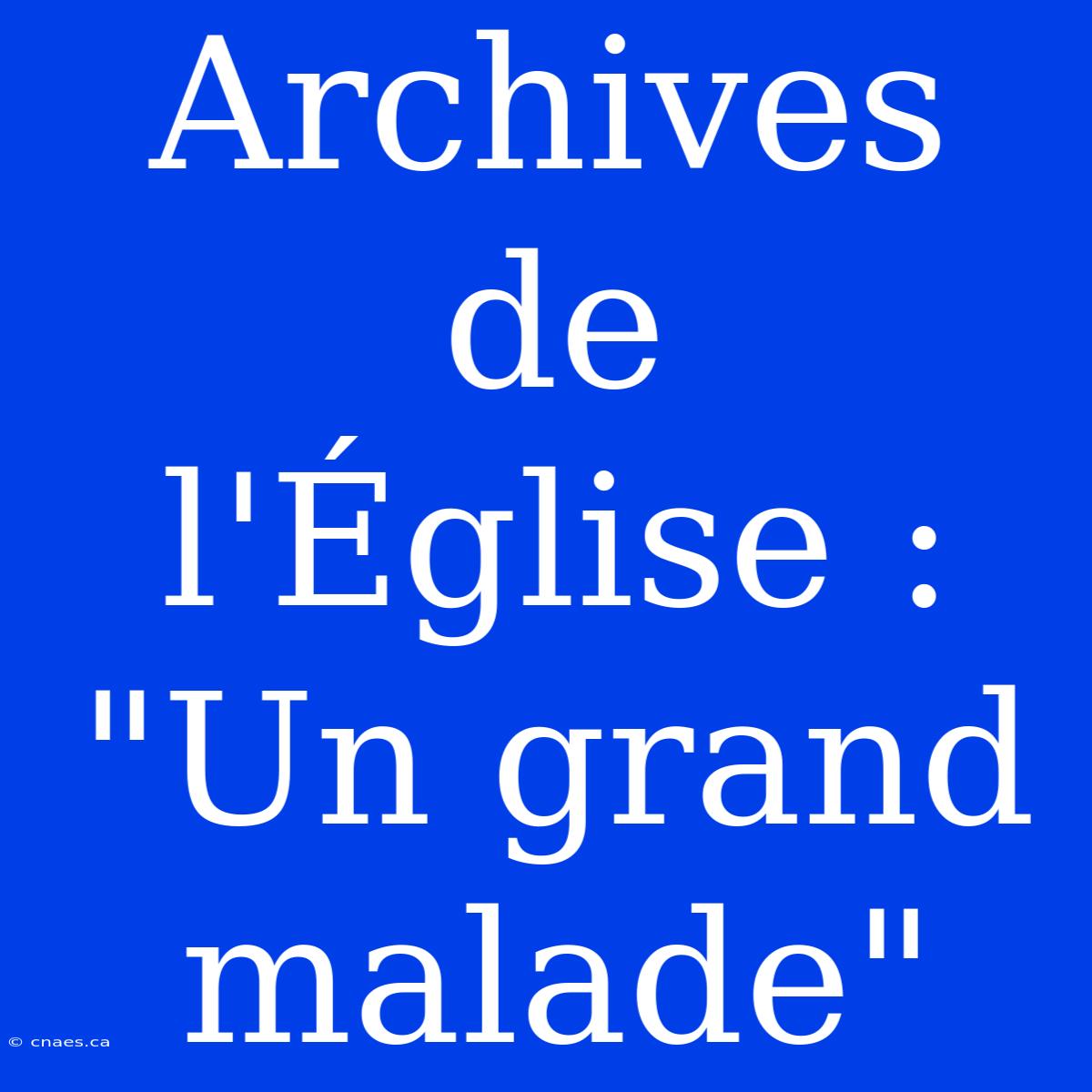 Archives De L'Église : 