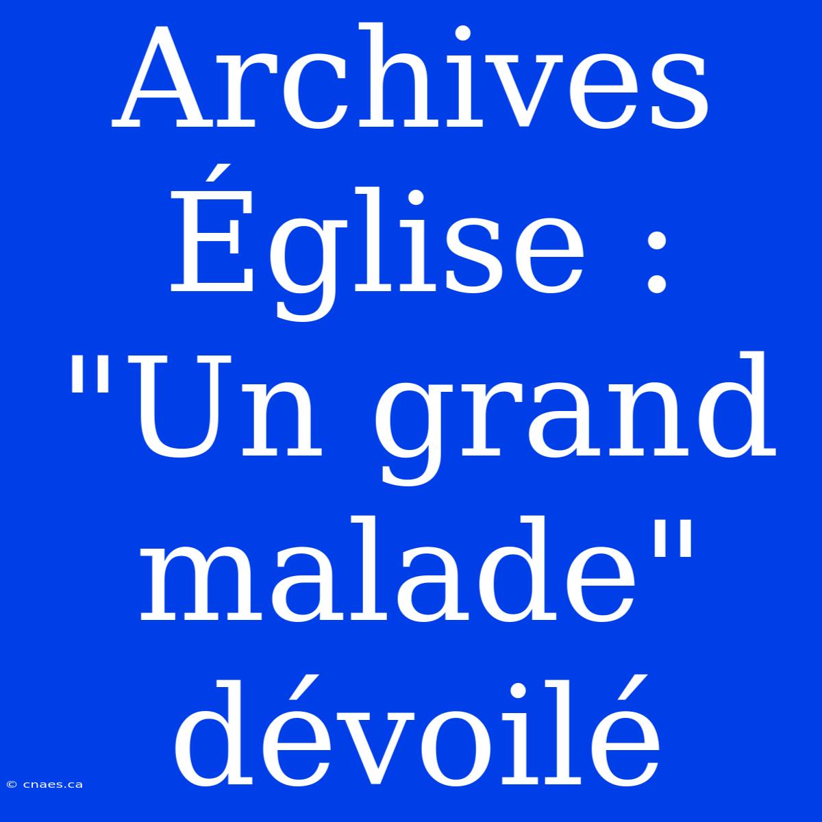 Archives Église : 