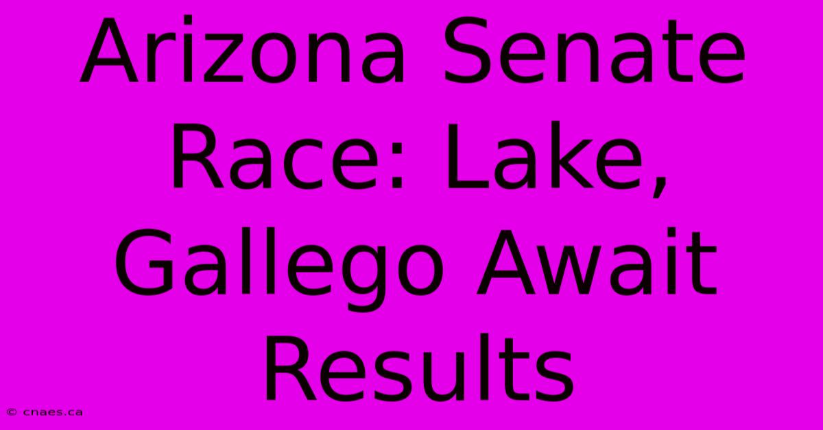 Arizona Senate Race: Lake, Gallego Await Results