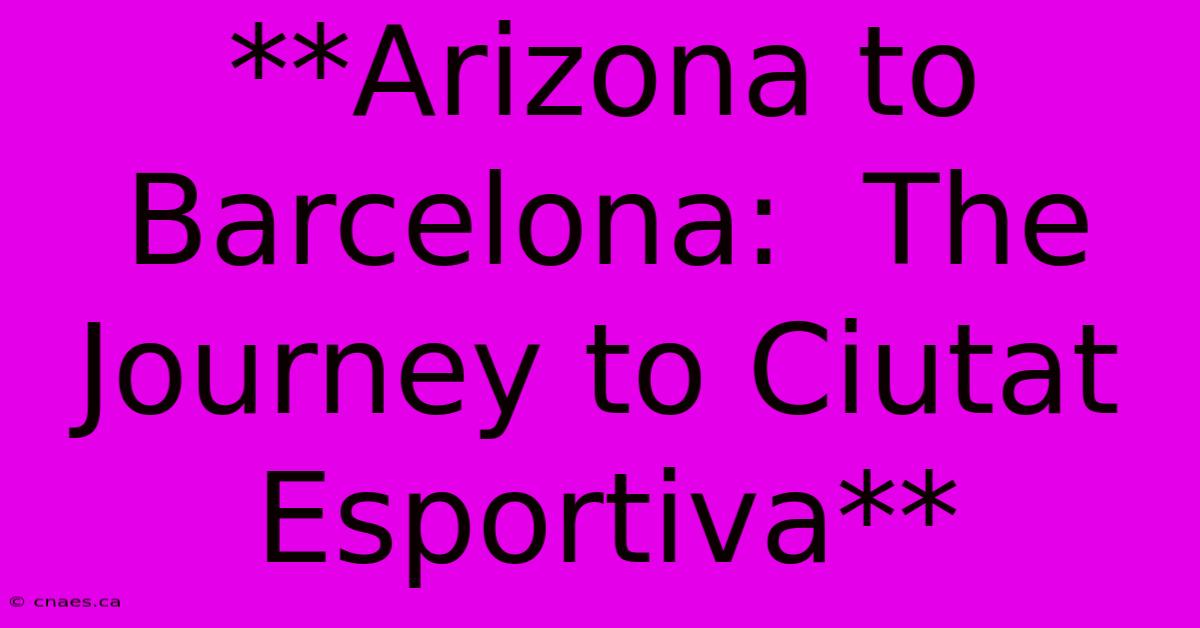 **Arizona To Barcelona:  The Journey To Ciutat Esportiva**