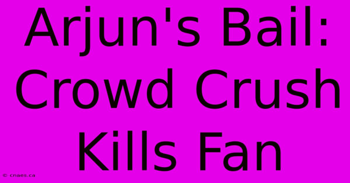 Arjun's Bail: Crowd Crush Kills Fan