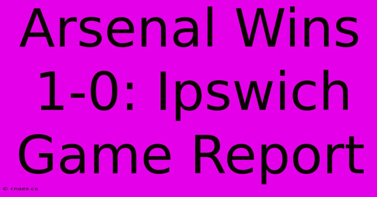 Arsenal Wins 1-0: Ipswich Game Report