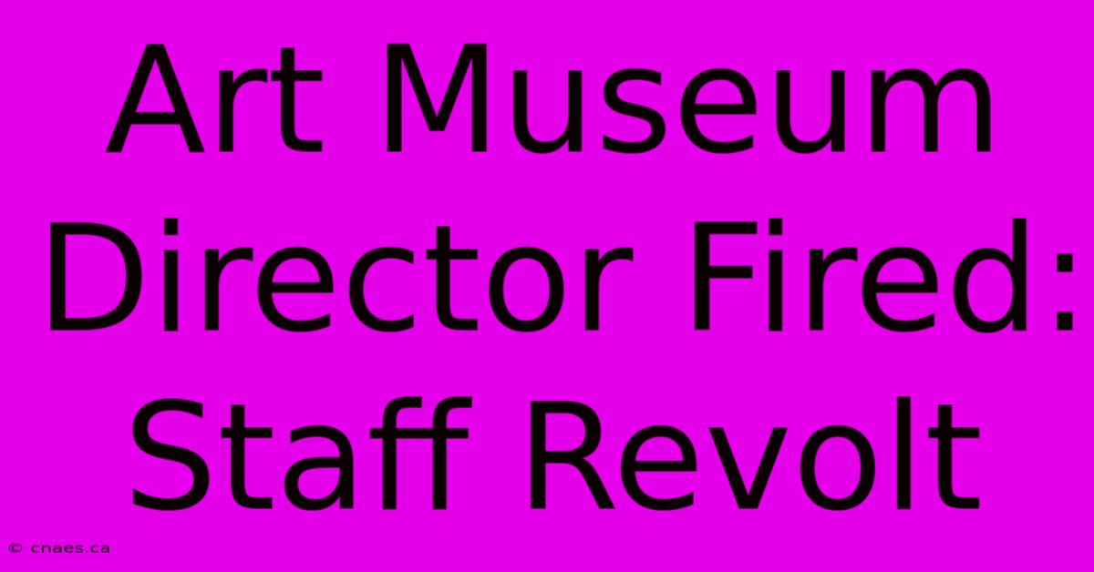 Art Museum Director Fired: Staff Revolt