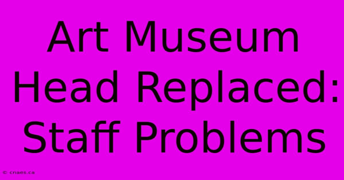 Art Museum Head Replaced: Staff Problems