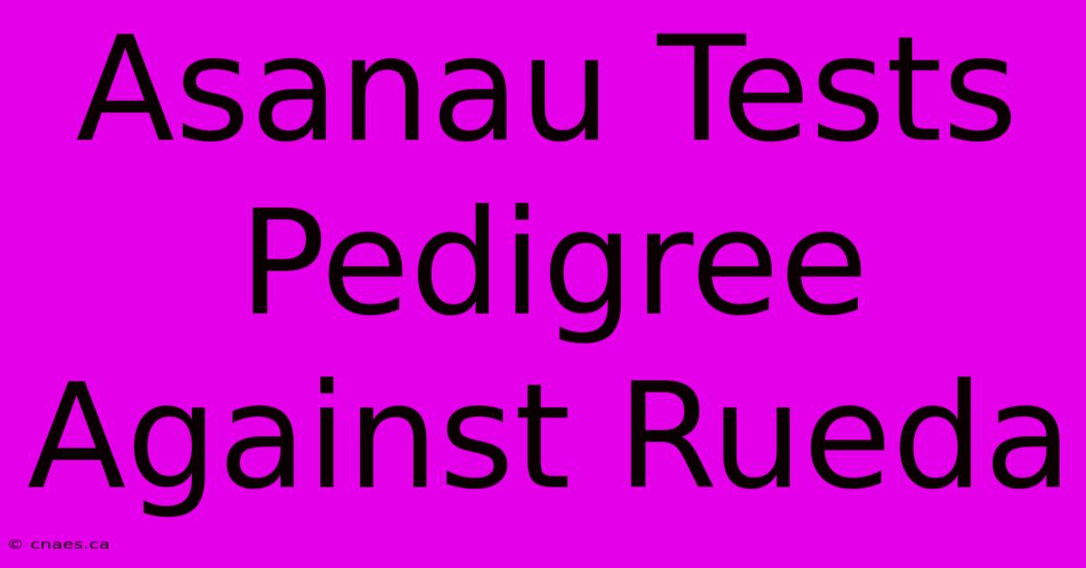 Asanau Tests Pedigree Against Rueda