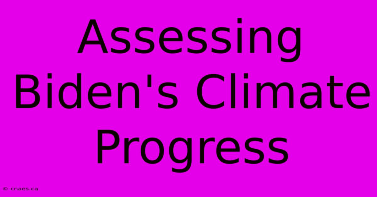 Assessing Biden's Climate Progress