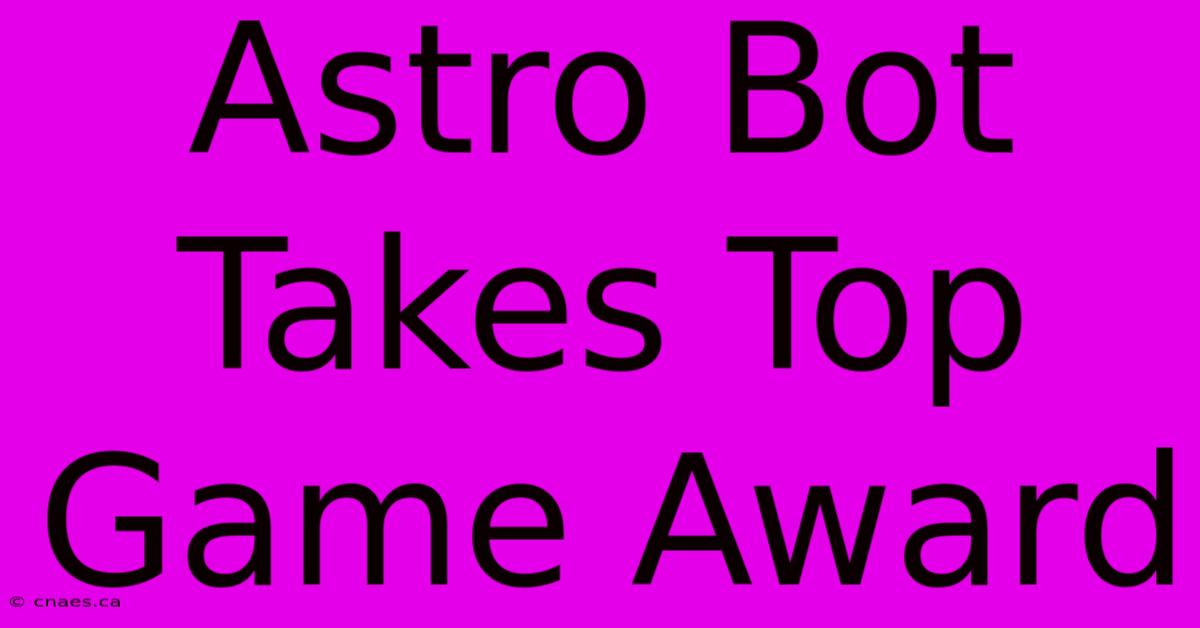 Astro Bot Takes Top Game Award