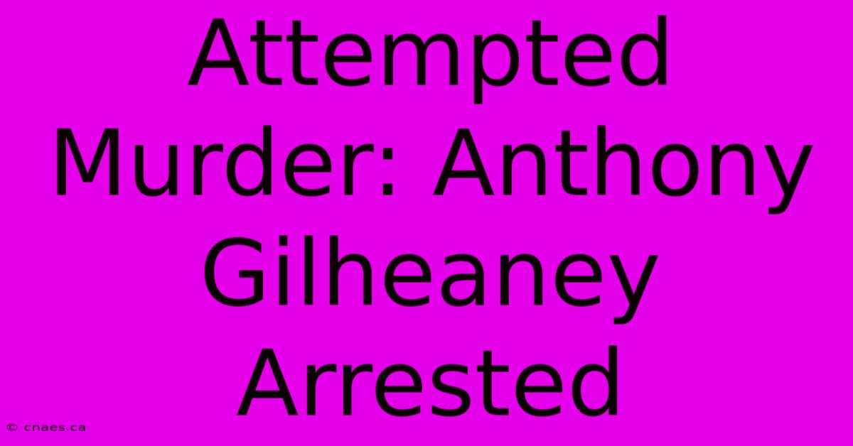 Attempted Murder: Anthony Gilheaney Arrested