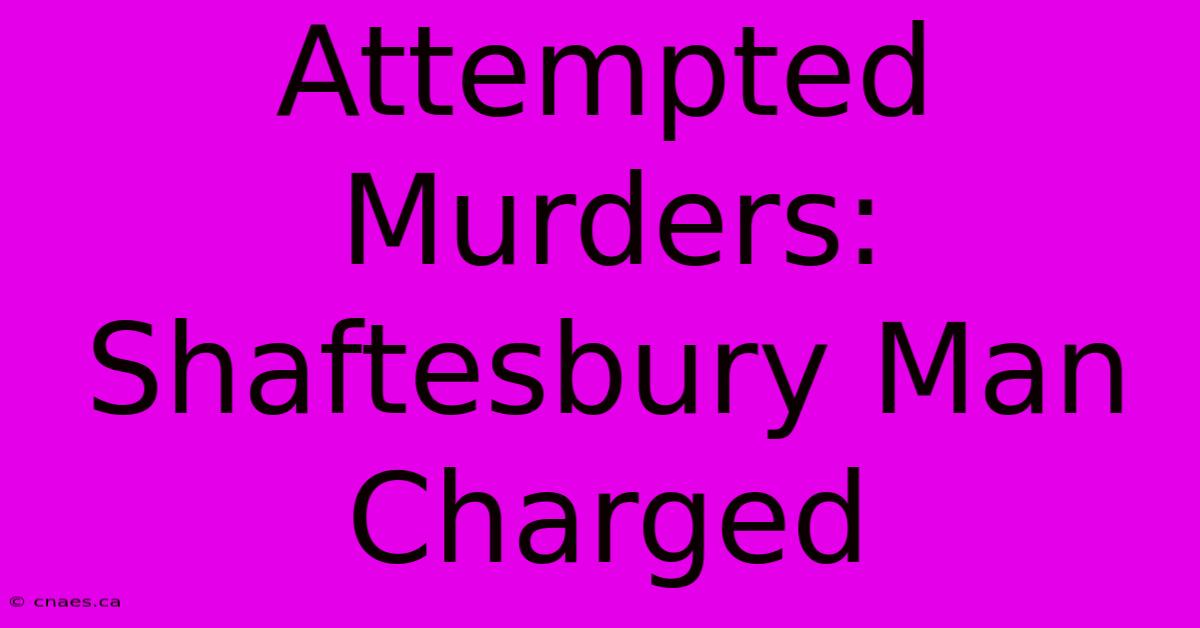 Attempted Murders: Shaftesbury Man Charged