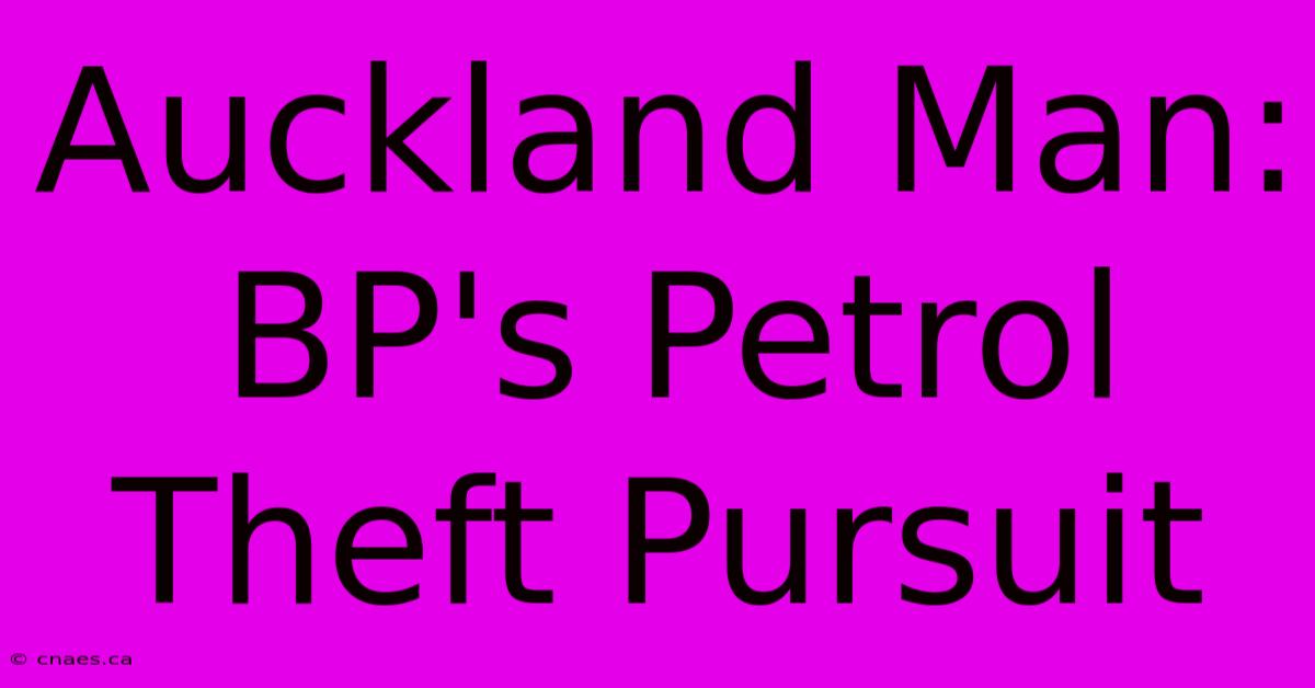 Auckland Man: BP's Petrol Theft Pursuit