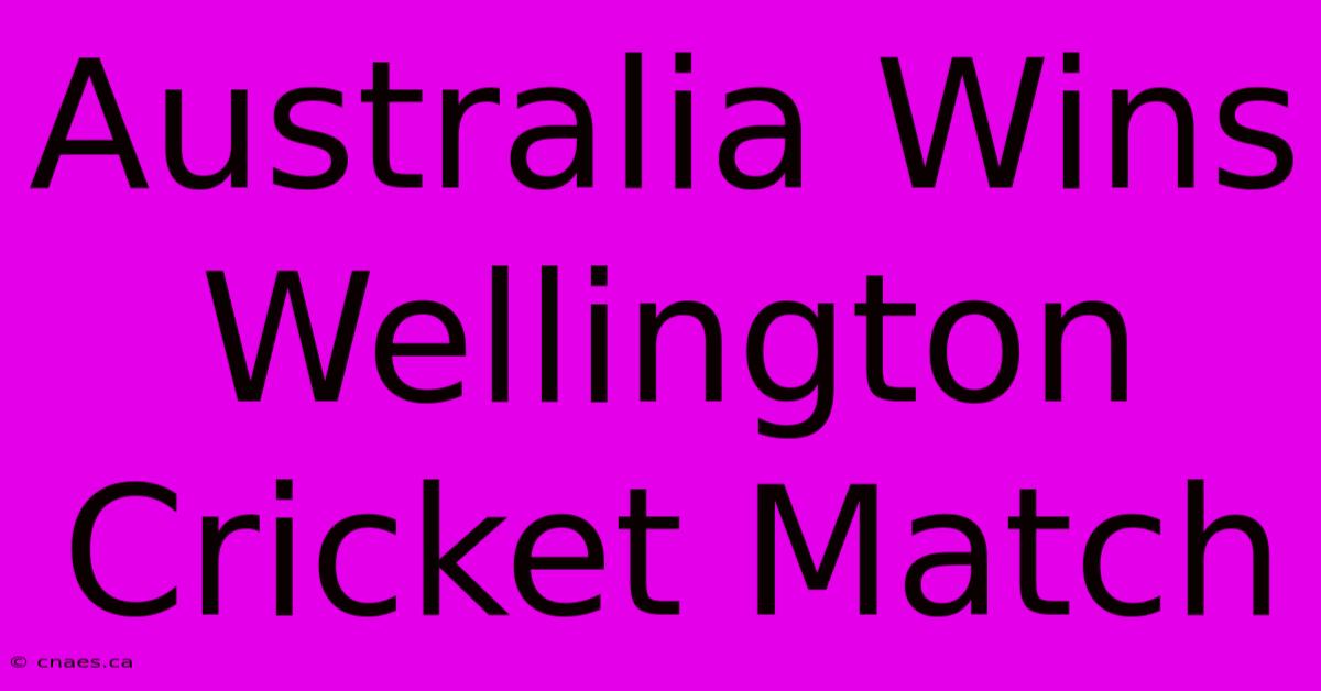 Australia Wins Wellington Cricket Match