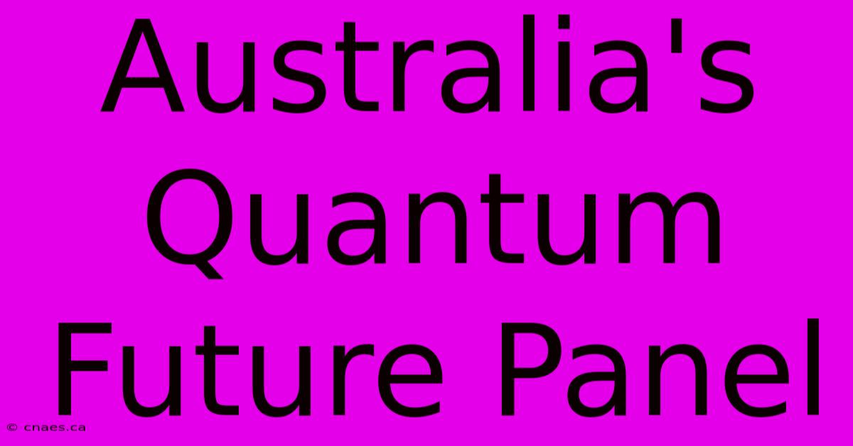 Australia's Quantum Future Panel