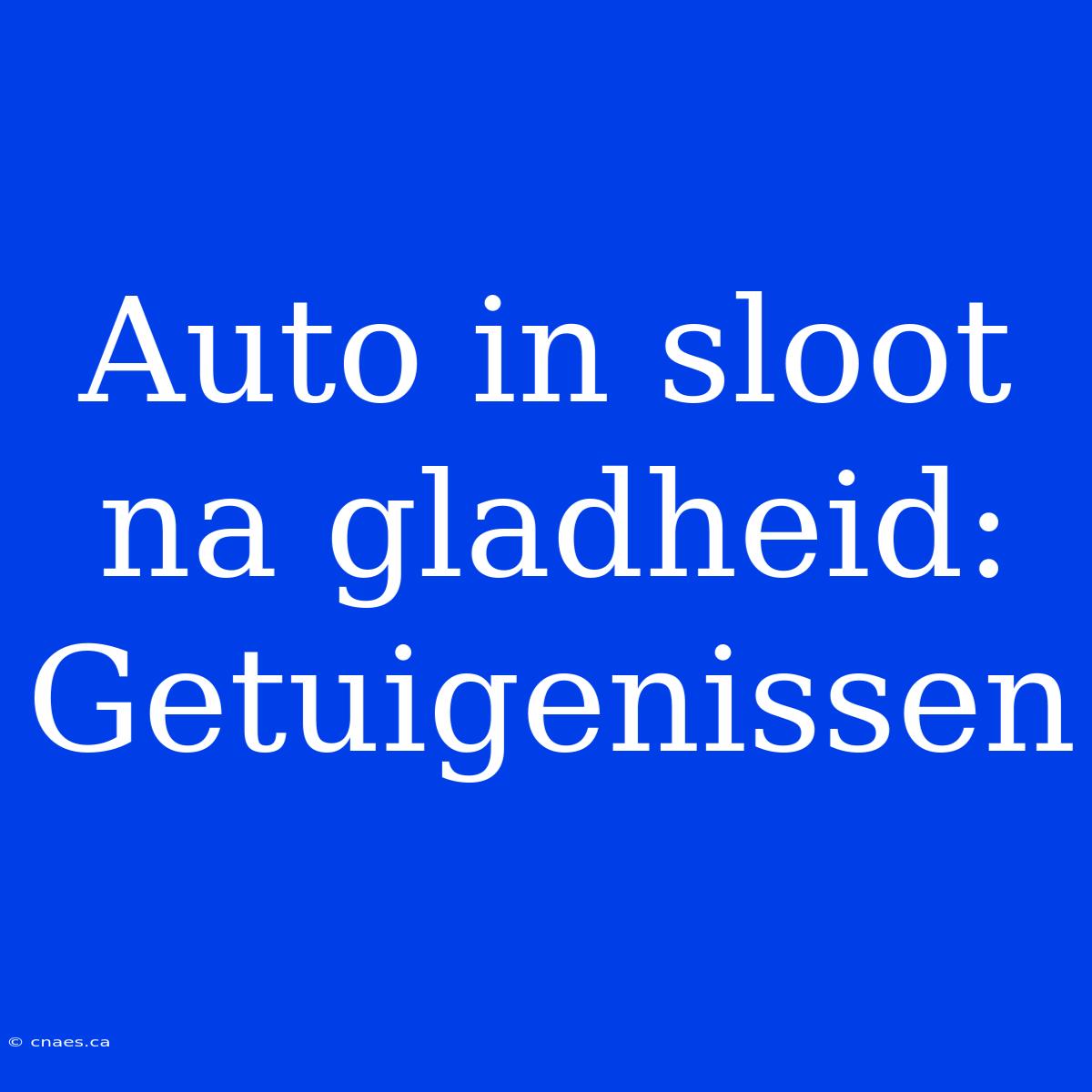 Auto In Sloot Na Gladheid: Getuigenissen