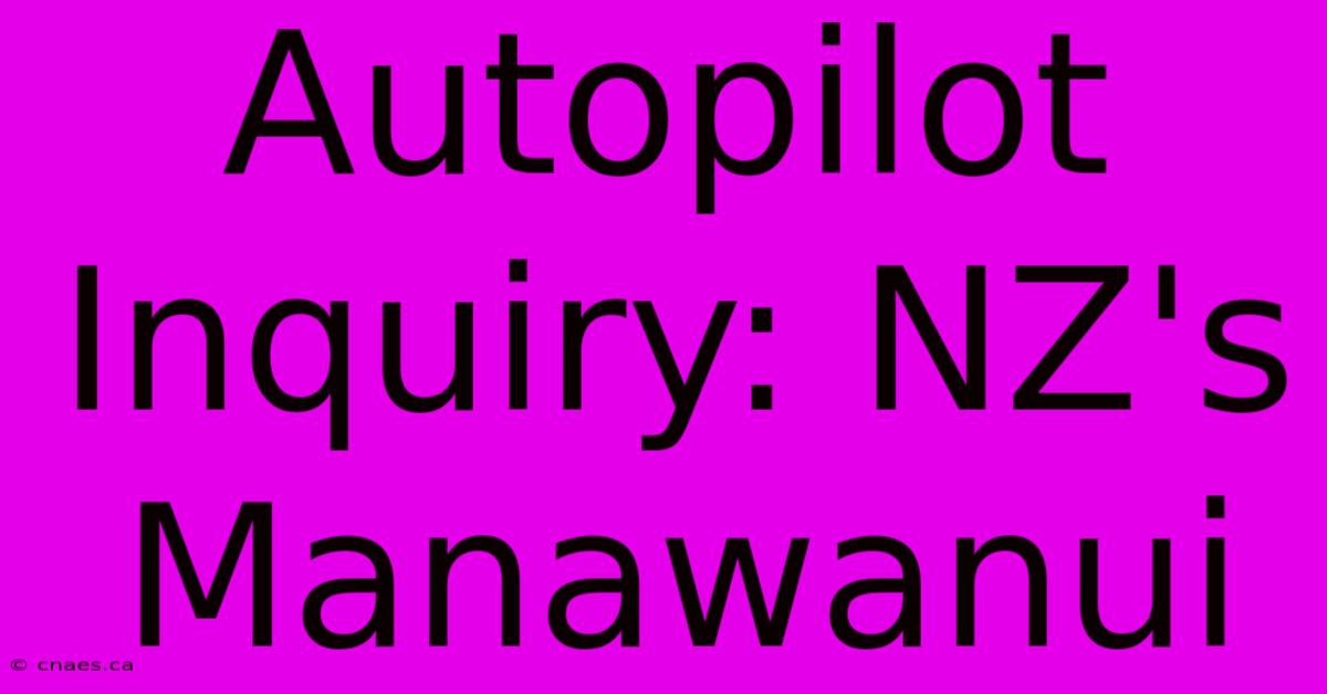 Autopilot Inquiry: NZ's Manawanui