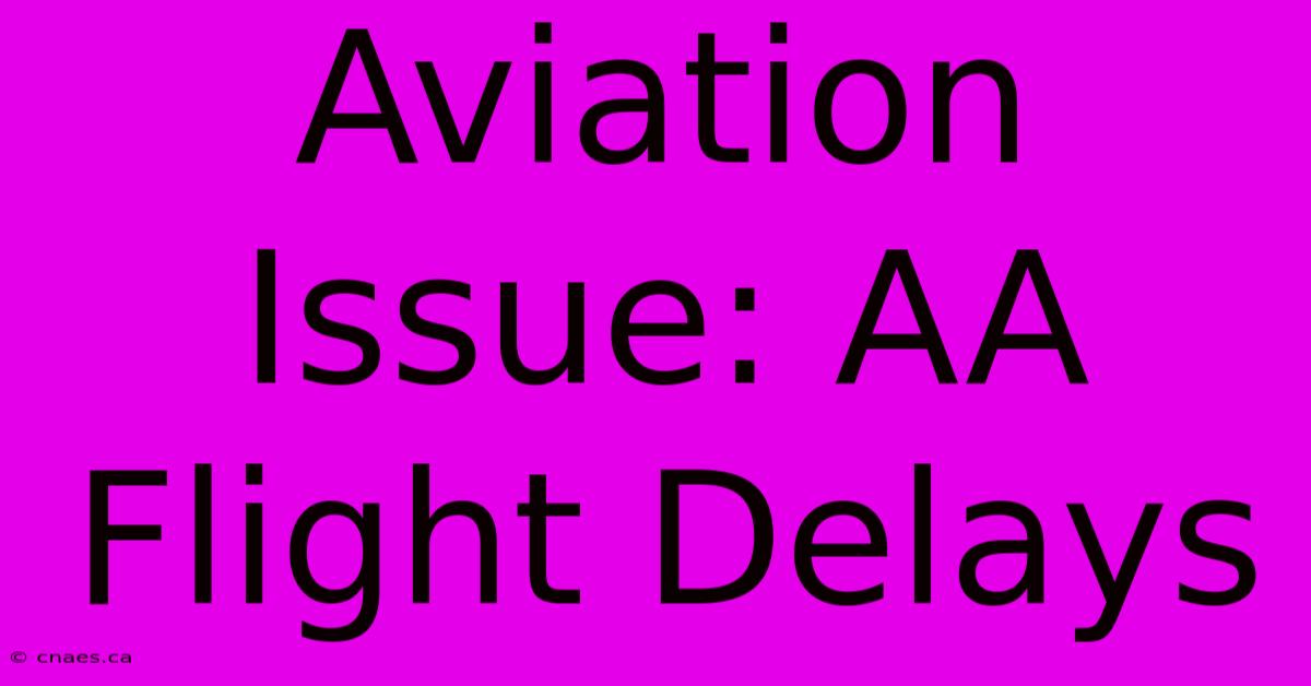 Aviation Issue: AA Flight Delays