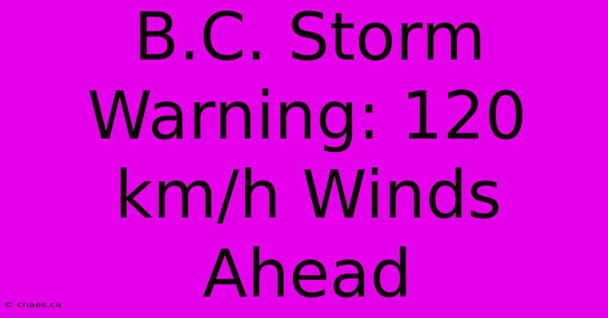 B.C. Storm Warning: 120 Km/h Winds Ahead