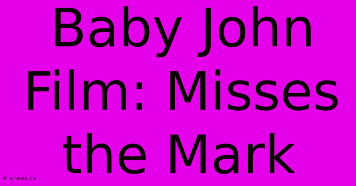 Baby John Film: Misses The Mark