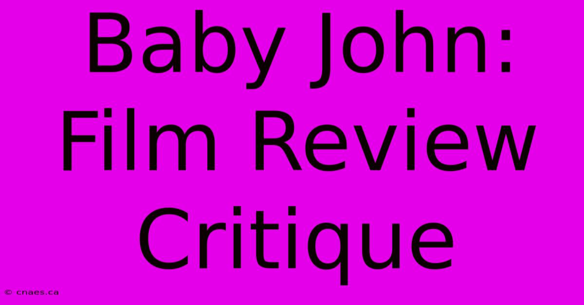 Baby John:  Film Review Critique