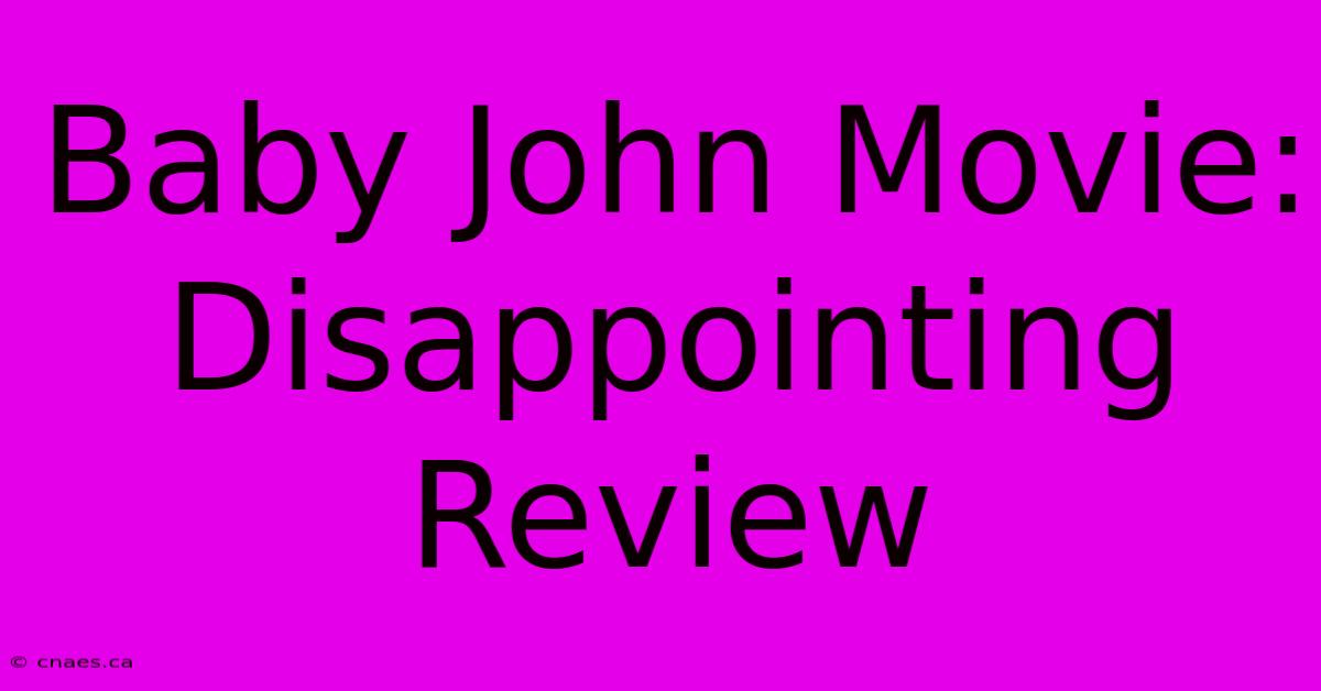 Baby John Movie: Disappointing Review