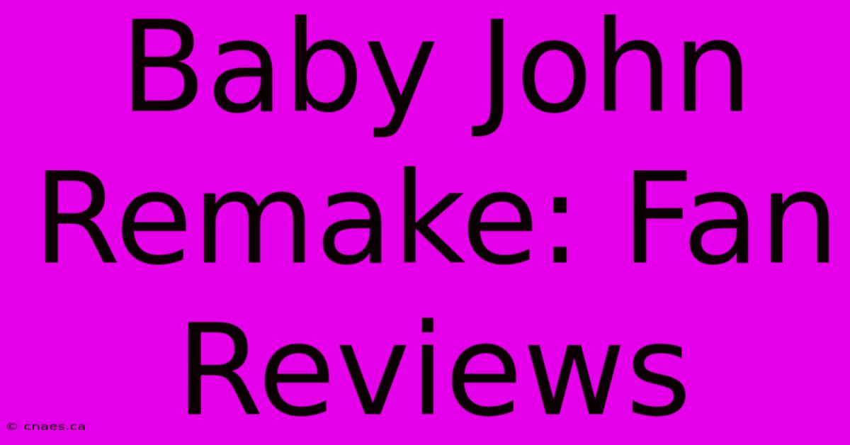 Baby John Remake: Fan Reviews