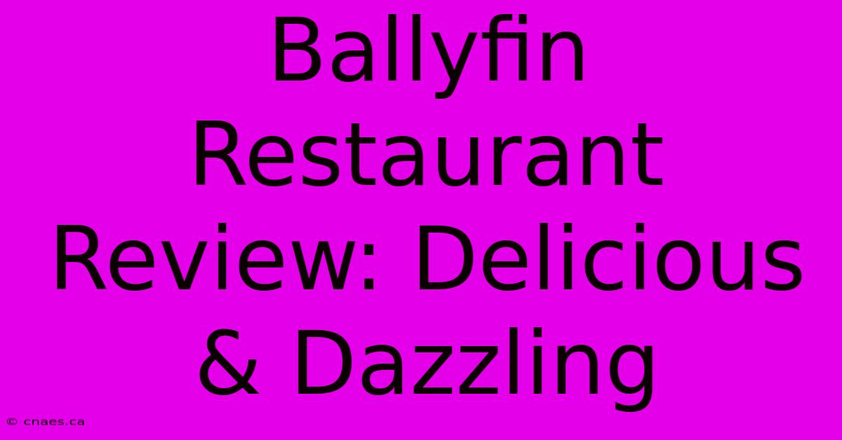 Ballyfin Restaurant Review: Delicious & Dazzling