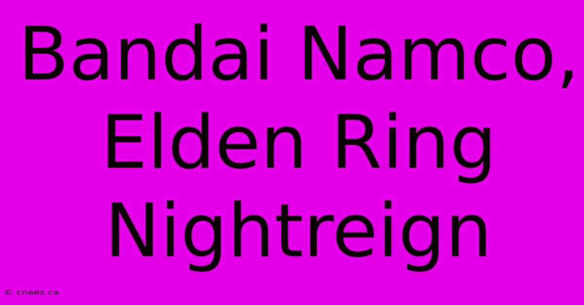 Bandai Namco, Elden Ring Nightreign