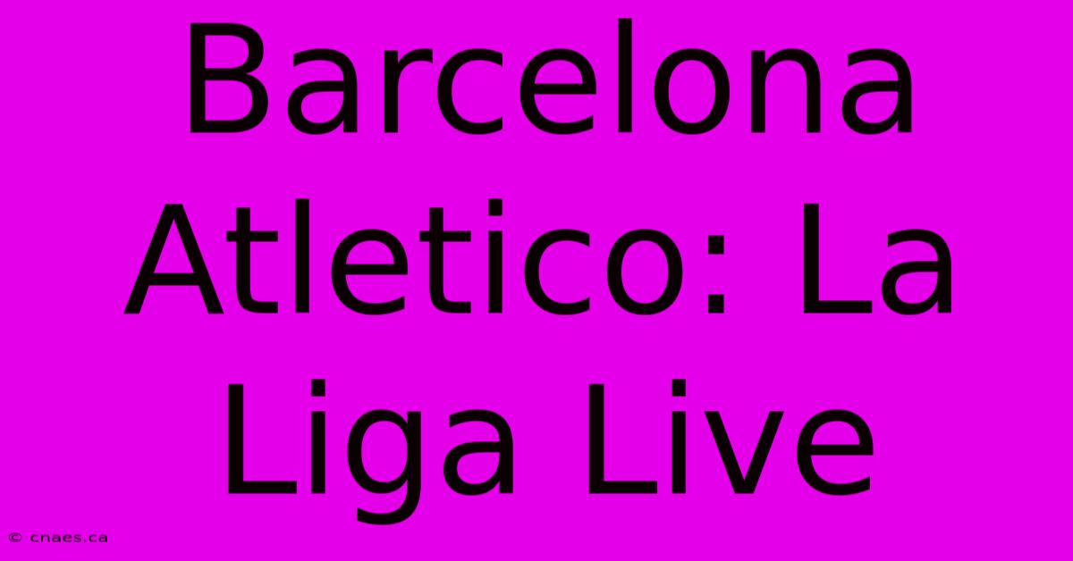 Barcelona Atletico: La Liga Live