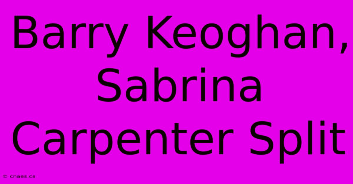 Barry Keoghan, Sabrina Carpenter Split