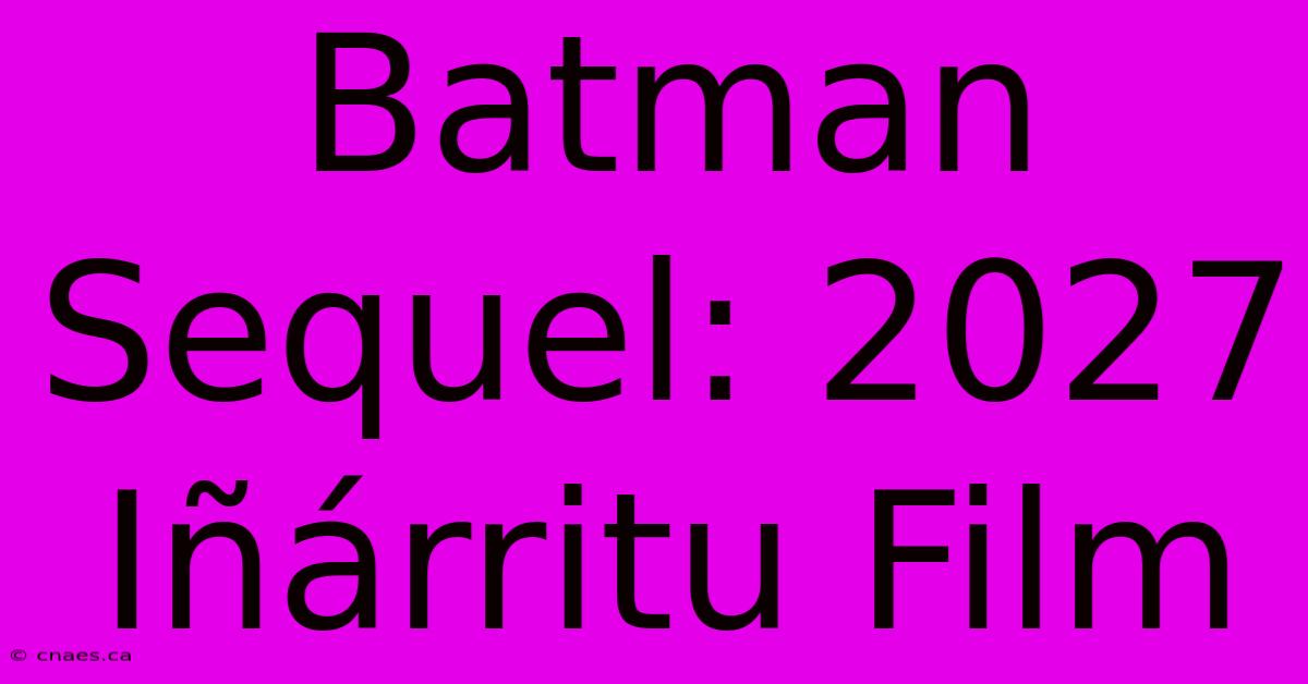 Batman Sequel: 2027 Iñárritu Film