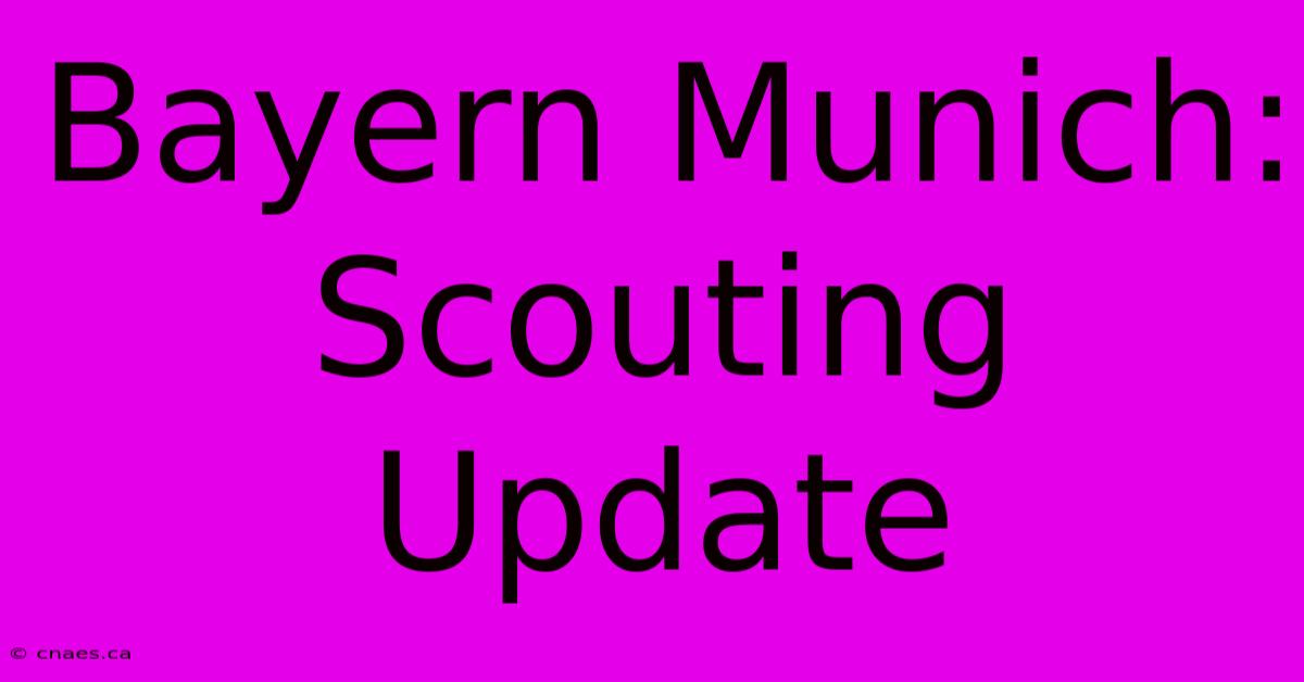 Bayern Munich: Scouting Update