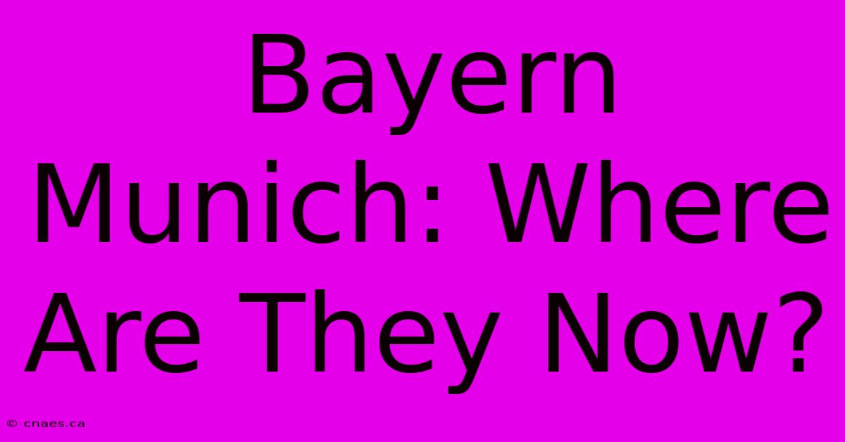 Bayern Munich: Where Are They Now?