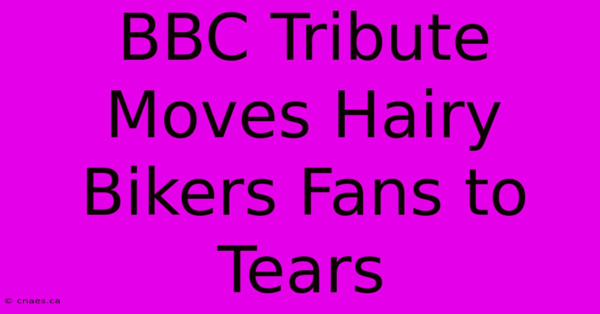 BBC Tribute Moves Hairy Bikers Fans To Tears