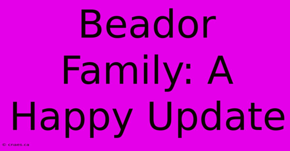 Beador Family: A Happy Update