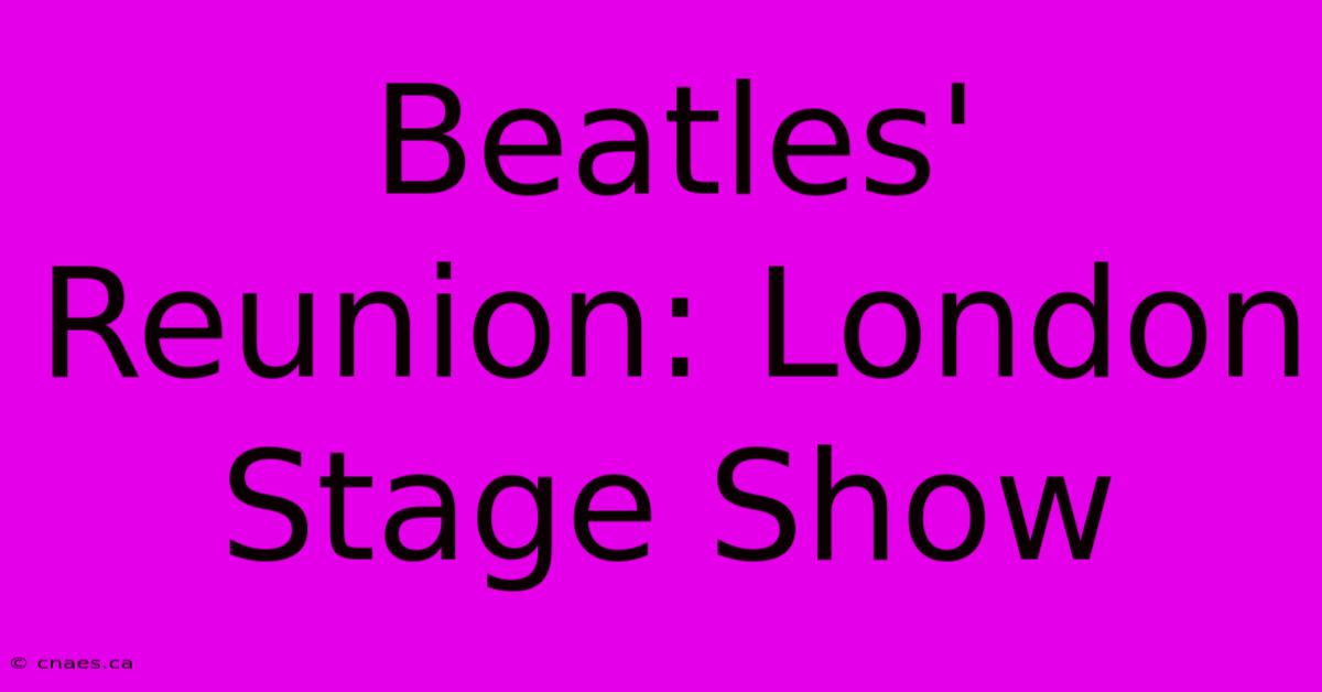 Beatles' Reunion: London Stage Show