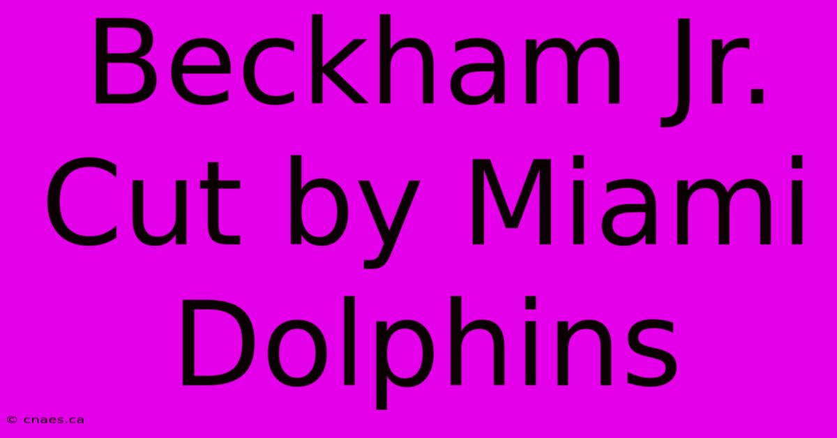 Beckham Jr. Cut By Miami Dolphins