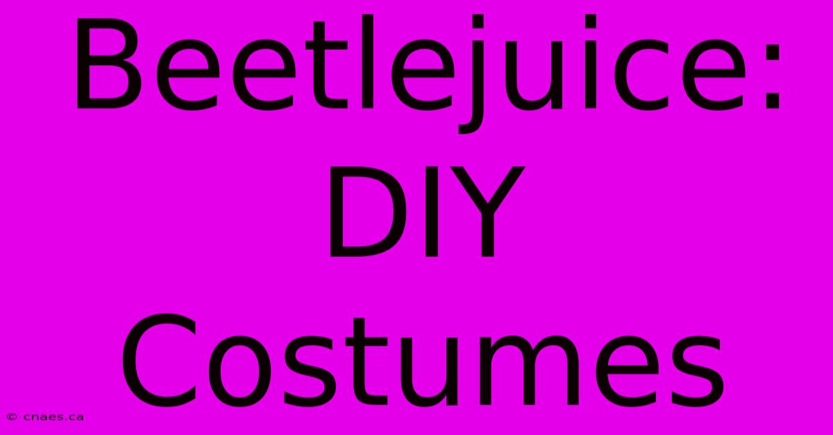 Beetlejuice: DIY Costumes